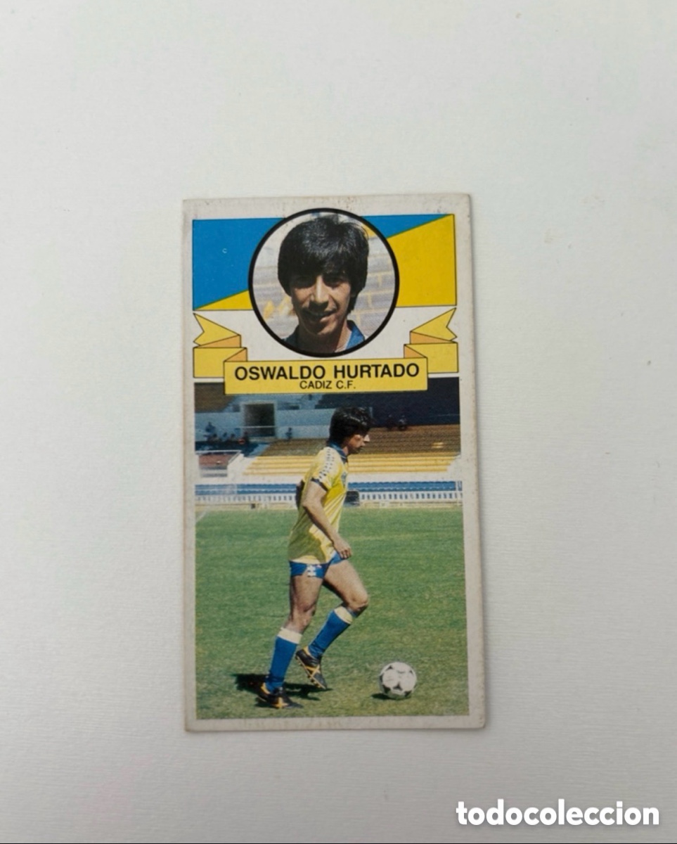Football Stickers: OSWALDO HURTADO FICHAJE 38 C&Aacute;DIZ COLOCA LIGA ESTE 85 86 DESPEGADO 1985 1986