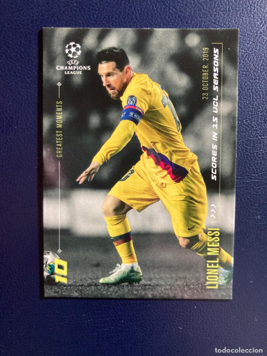 Cromos de F&uacute;tbol: LIONEL MESSI FC BARCELONA TOPPS GREATEST MOMENTS UEFA CHAMPIONS LEAGUE