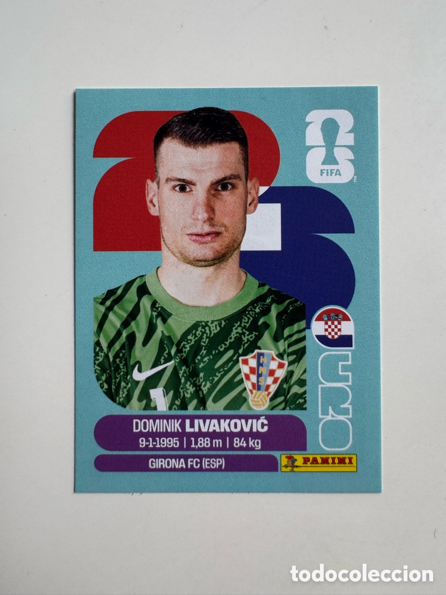 Cartes &agrave; collectionner de Football: Croacia CRO MUNDIAL FIFA WORLD CUP 2026 STICKER PANINI CRO2 &ndash; Dominik Livaković N&ordm; 2