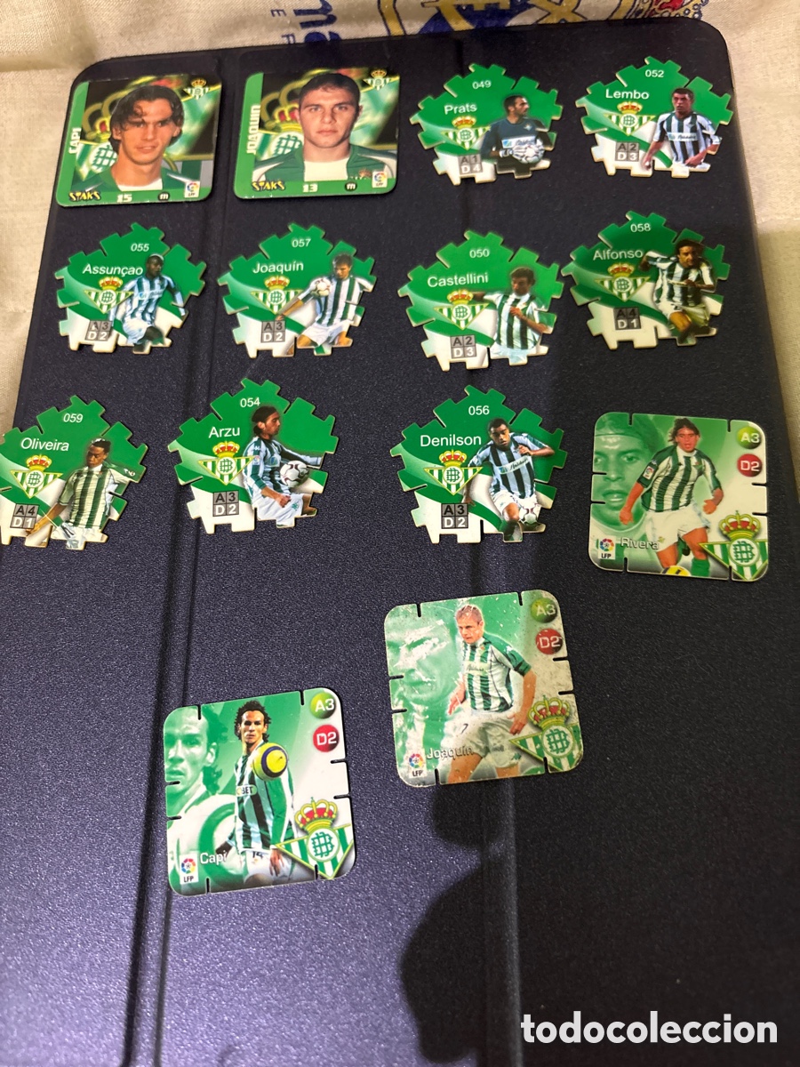 Cromos de F&uacute;tbol: 14 tazos Betis de Grefusa