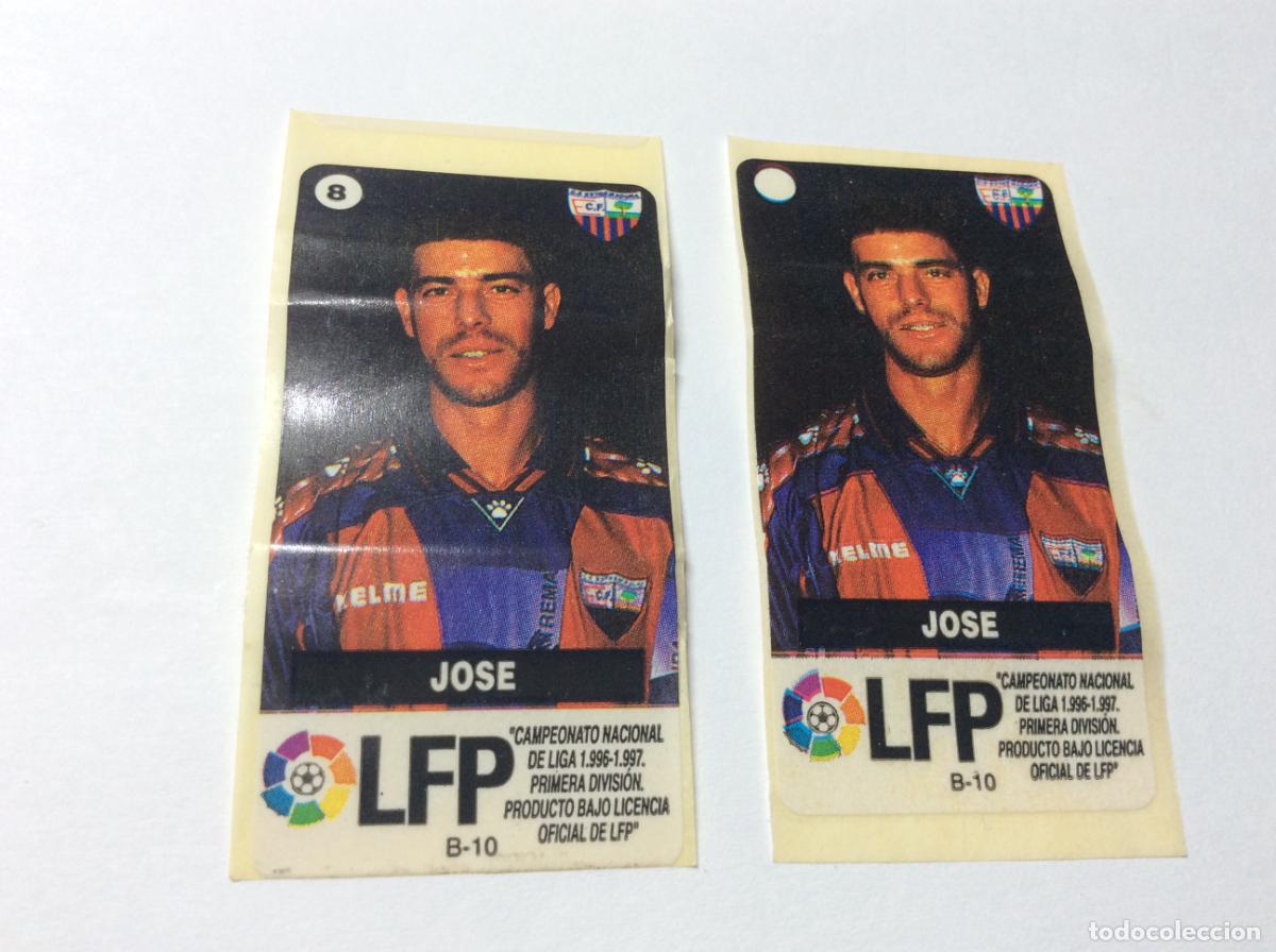 Cromos de F&uacute;tbol: Doble imagen Jose CF Extremadura Chicles Vidal 96 97