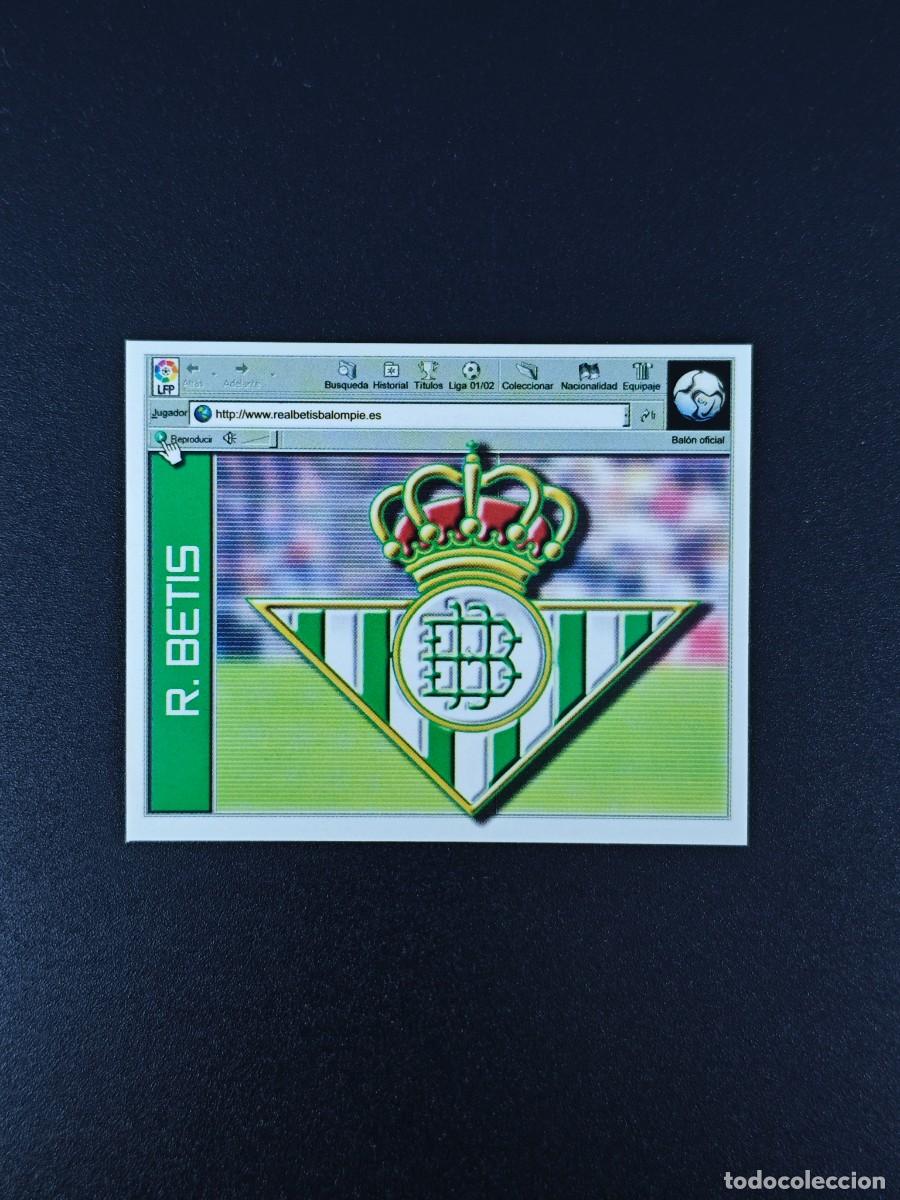 Cromos de F&uacute;tbol: CROMO LIGA ESTE ESCUDO REAL BETIS BALOMPIE NUNCA PEGADO SIN PEGAR 01 02 2001 2002 RA526
