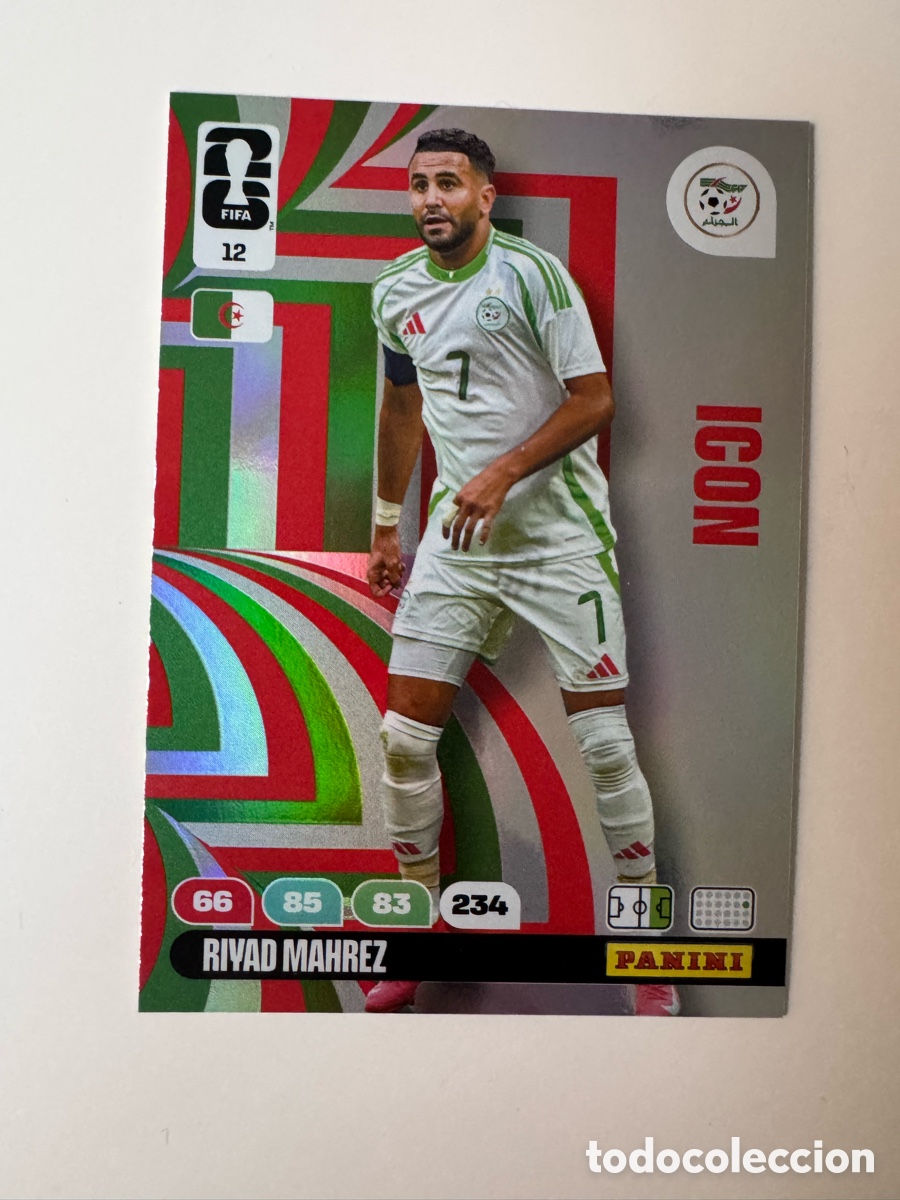 Cromos de F&uacute;tbol: ADRENALYN XL FIFA WORLD CUP 2026 &ndash; ICON N&ordm; 12 &ndash; Riyad Mahrez Argelia