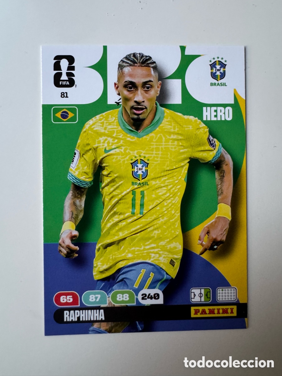 Cromos de F&uacute;tbol: ADRENALYN XL FIFA WORLD CUP 2026 &ndash; N&ordm; 81 &ndash; Raphinha Brasil