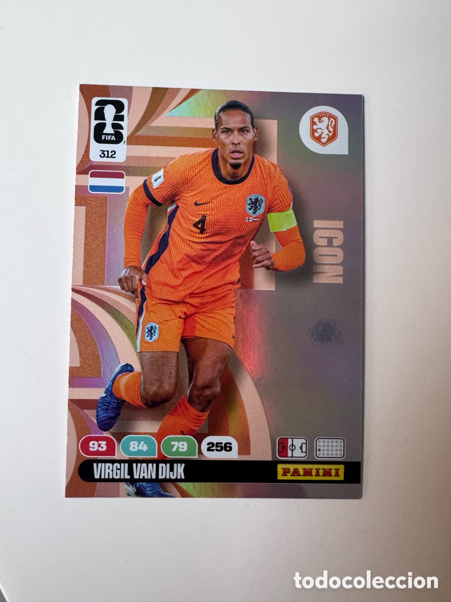 Cromos de F&uacute;tbol: ADRENALYN XL FIFA WORLD CUP 2026 &ndash; N&ordm; 312 &ndash; ICON Virgil van Dijk Pa&iacute;ses Bajos