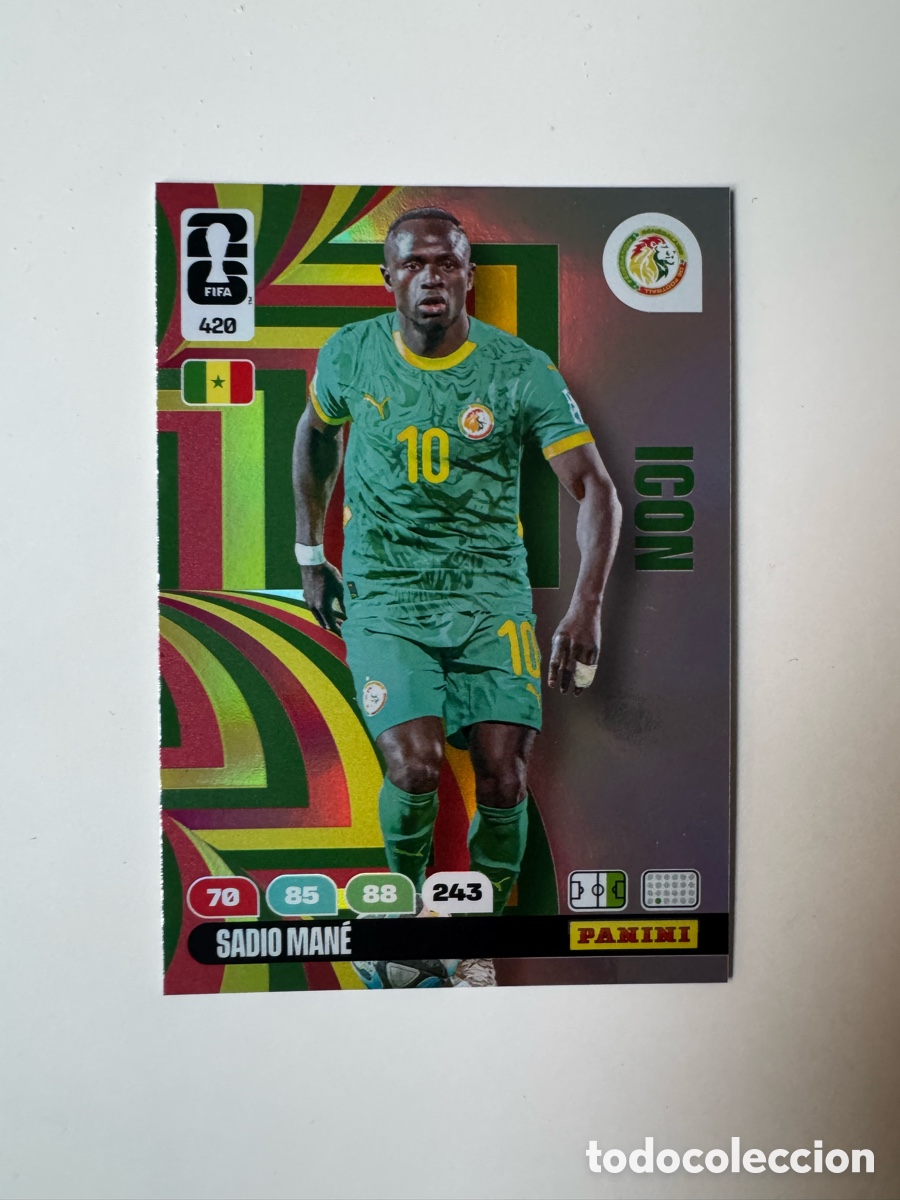 Cromos de F&uacute;tbol: ADRENALYN XL FIFA WORLD CUP 2026 &ndash; ICON N&ordm; 420 &ndash; Sadio Man&eacute; Senegal