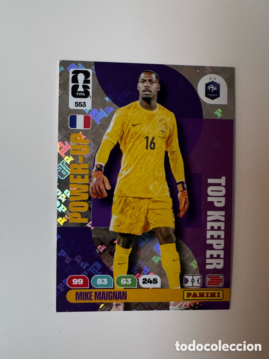 Cromos de F&uacute;tbol: ADRENALYN XL FIFA WORLD CUP 2026 &ndash; POWER UP N&ordm; 553 &ndash; Mike Maignan Francia