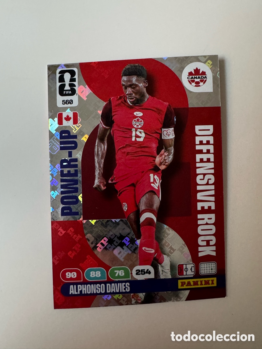 Cromos de F&uacute;tbol: ADRENALYN XL FIFA WORLD CUP 2026 &ndash; POWER UP N&ordm; 560 &ndash; Alphonso Davies Canad&aacute;