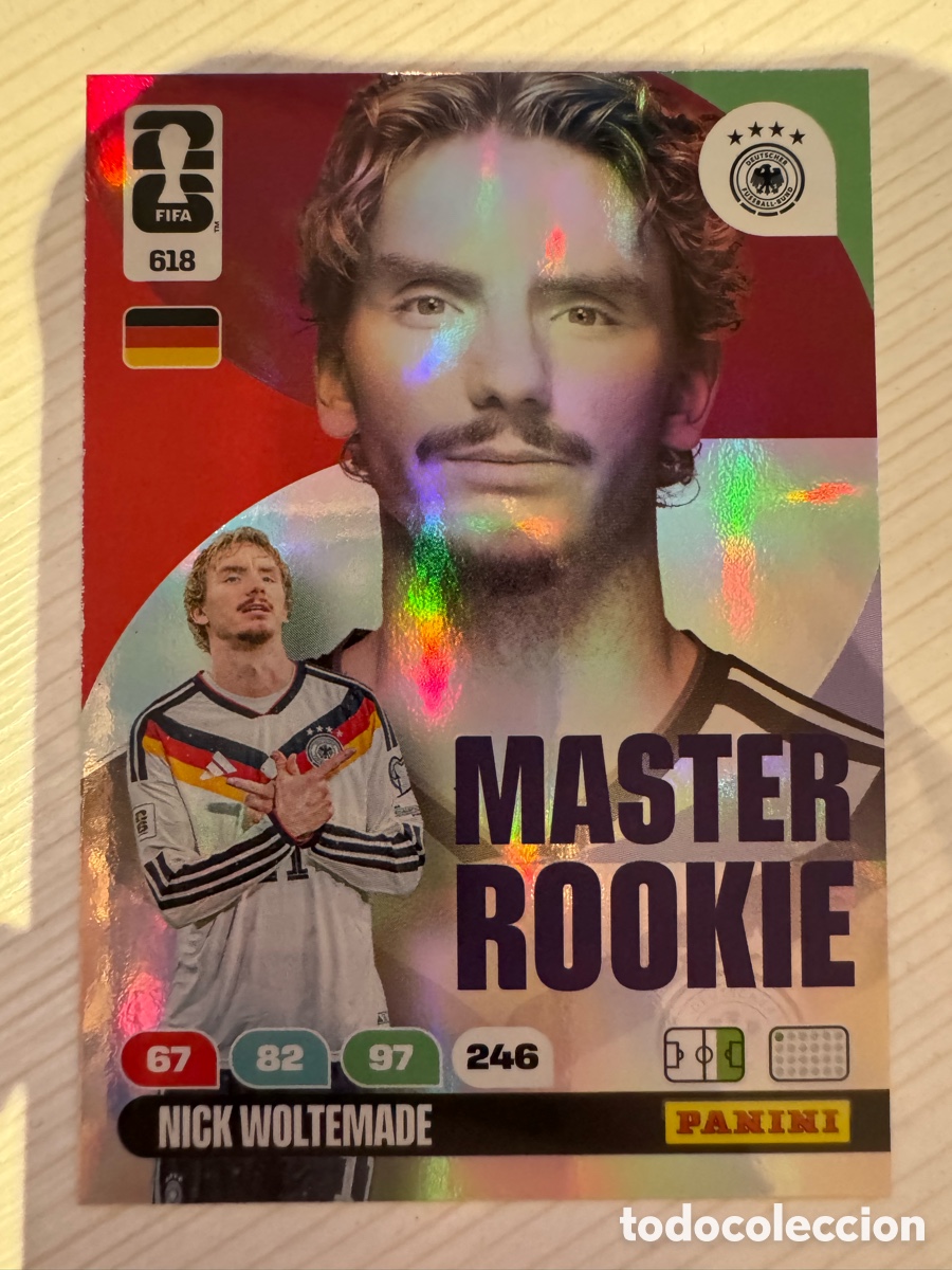 Cromos de F&uacute;tbol: ADRENALYN XL FIFA WORLD CUP 2026 &ndash; MASTER ROOKIE N&ordm; 618 &ndash; Nick Woltemade Alemania
