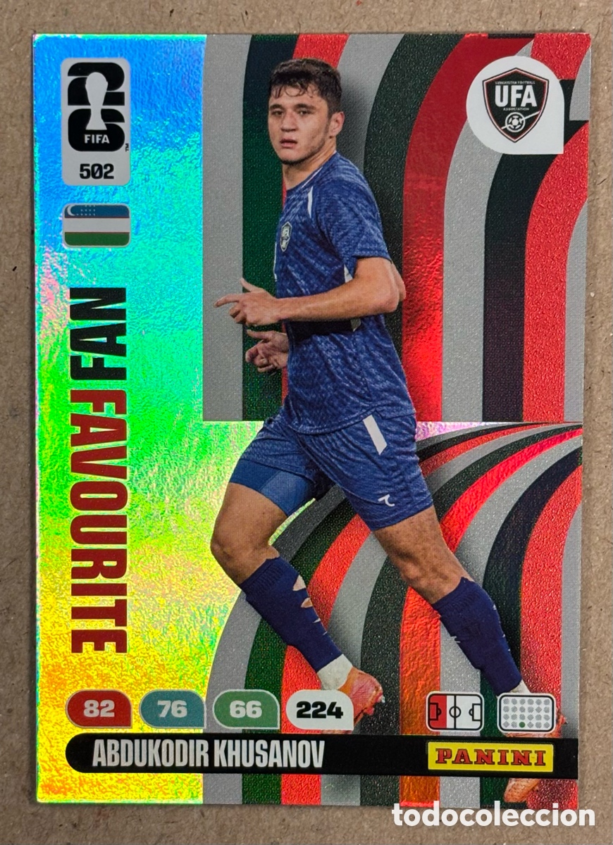 Cromos de F&uacute;tbol: ABDUKODIR KHUSANOV (UZBEKIST&Aacute;N). CARTA FAN FAVOURITE PANINI ADRENALYN XL FIFA WORLD 2026. #502