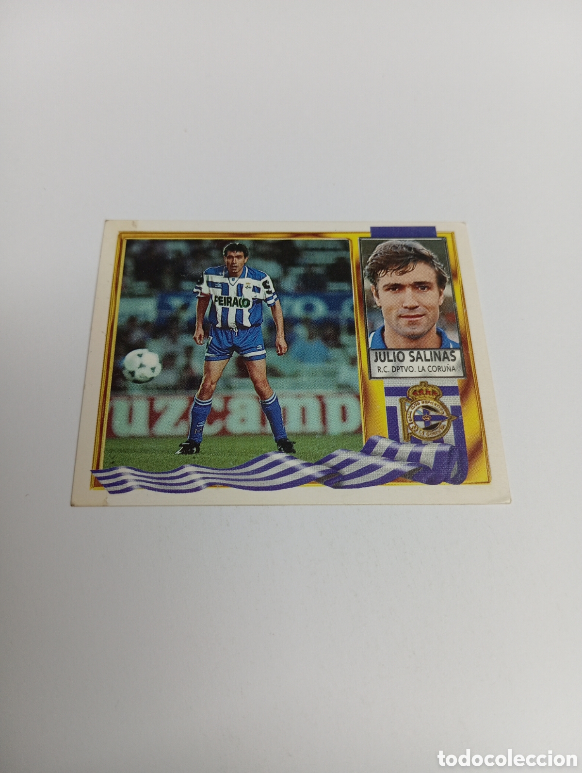 Cromos de F&uacute;tbol: JULIO SALINAS Deportivo Liga Este 1995 1996 NUEVO SIN PEGAR PANINI 95 96