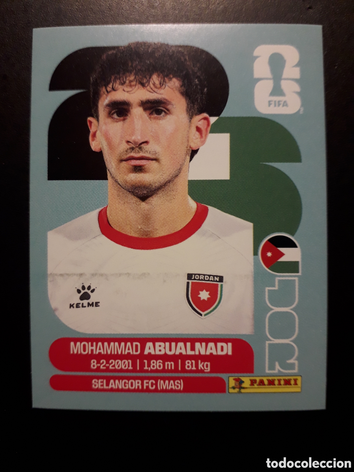 Cromos de F&uacute;tbol: ABUALNADI JORDANIA JOR 8 MUNDIAL F&Uacute;TBOL 2026 FIFA WORLD CUP PANINI SIN PEGAR PEDIDO M&Iacute;NIMO 3&euro;