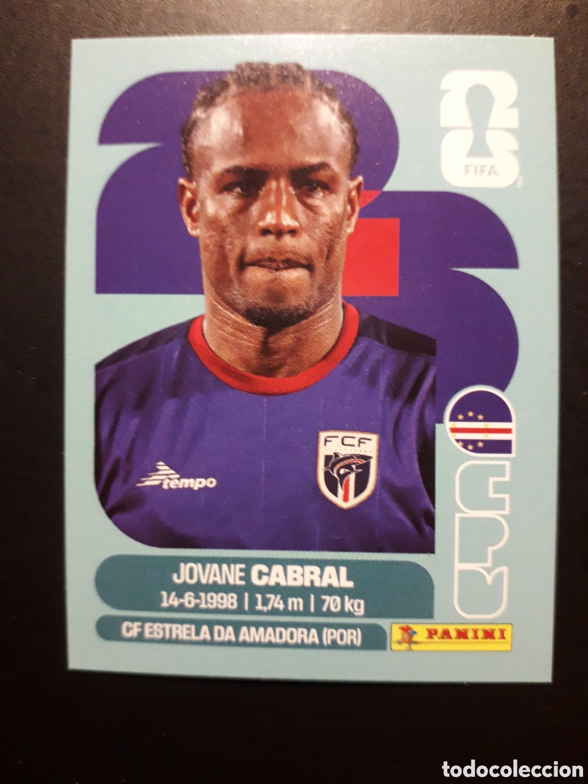 Cromos de F&uacute;tbol: CABRAL CABO VERDE CPV 16 MUNDIAL F&Uacute;TBOL 2026 FIFA WORLD CUP PANINI SIN PEGAR PEDIDO M&Iacute;NIMO 3&euro;