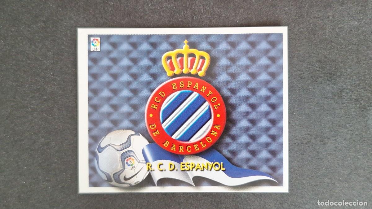 Cromos de F&uacute;tbol: L5 ESCUDO R. C. D. ESPA&Ntilde;OL LIGA ESTE 2000 2001 00 01 NUNCA PEGADO SIN PEGAR