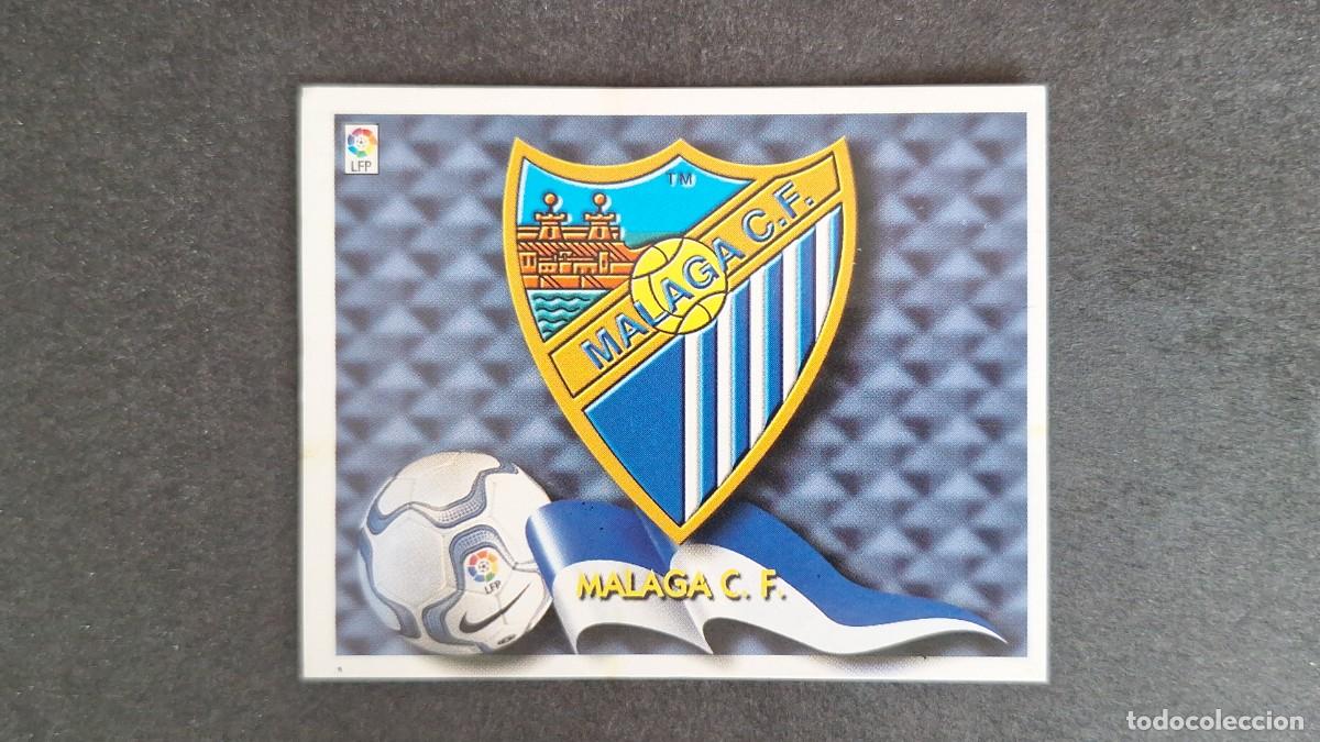 Cromos de F&uacute;tbol: L5 ESCUDO MALAGA C. F. LIGA ESTE 2000 2001 00 01 NUNCA PEGADO SIN PEGAR