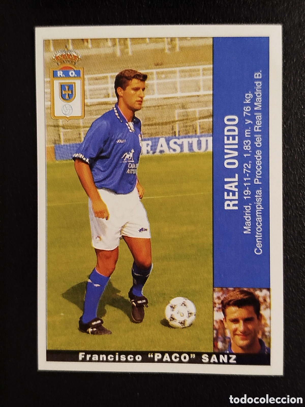Cromos de F&uacute;tbol: COLOCA CROMO PACO SANZ OVIEDO SUSTITUYE PANINI LIGA 1995 95 96 NUNCA PEGADO SIN PEGAR
