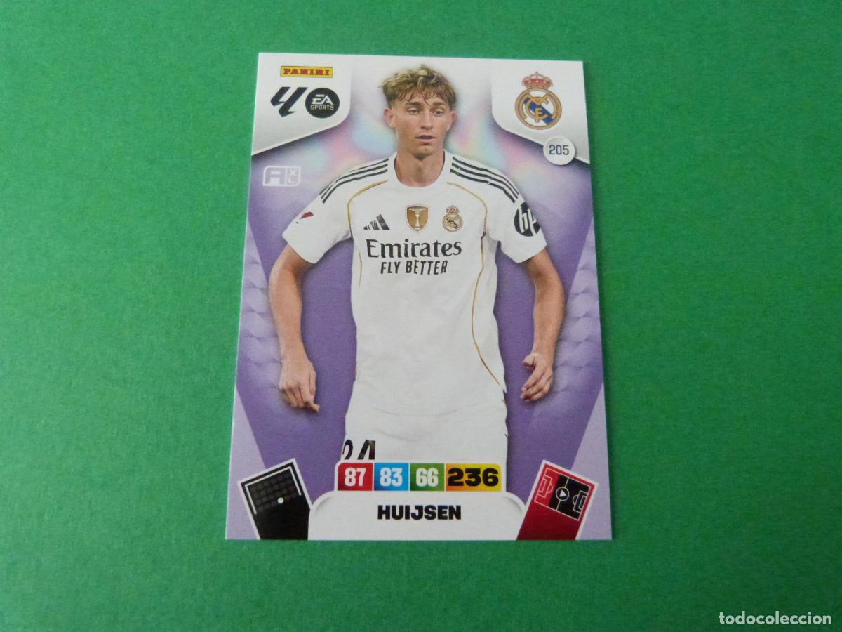 Football Stickers: TRADING CARD FUTBOL HUIJSEN REAL MADRID C.F. N&ordm; 205 LIGA ADRENALYN XL 2025-2026/25-26 PANINI