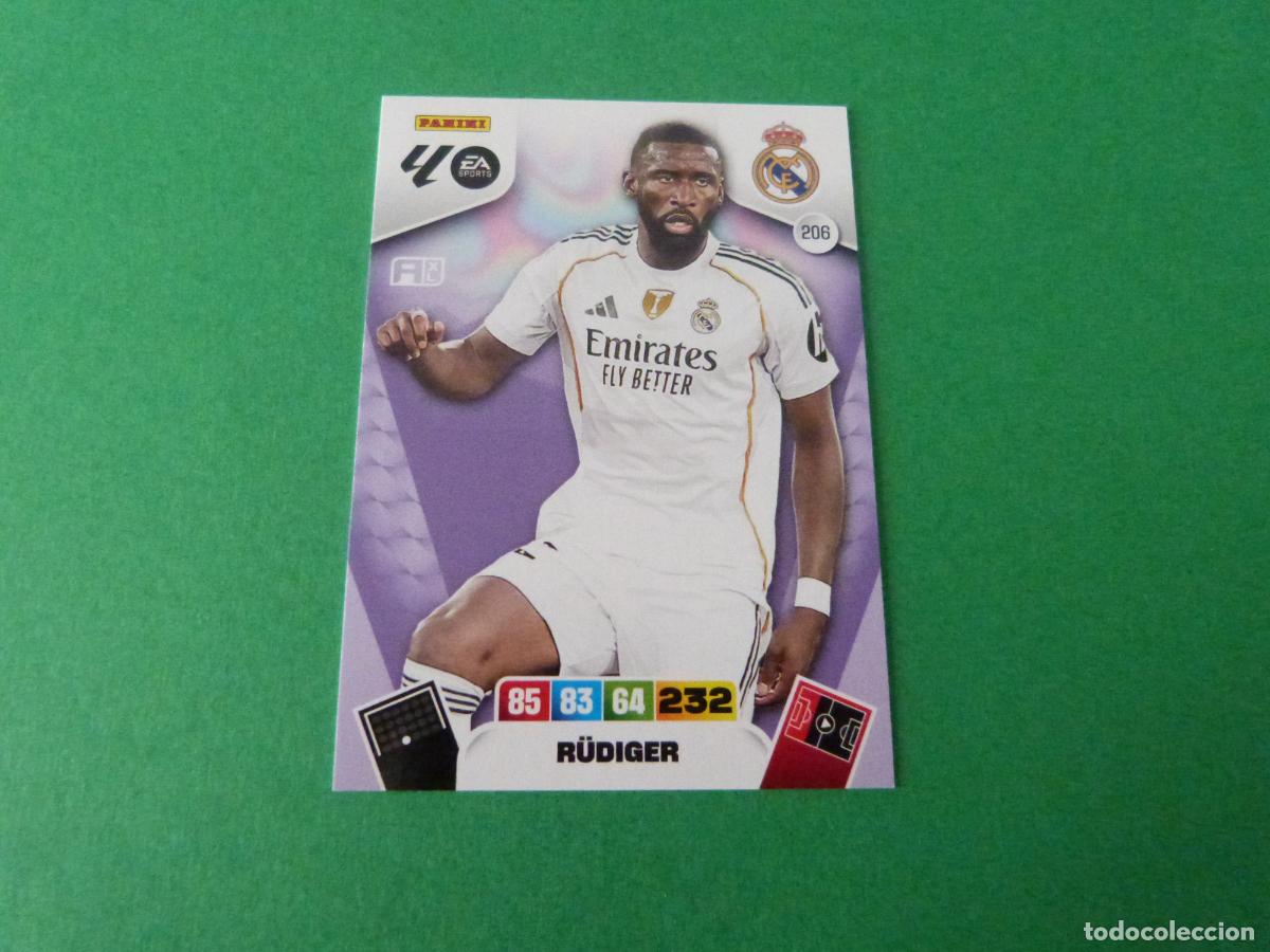 Football Stickers: TRADING CARD FUTBOL R&Uuml;DIGER REAL MADRID C.F. N&ordm; 206 LIGA ADRENALYN XL 2025-2026/25-26 PANINI