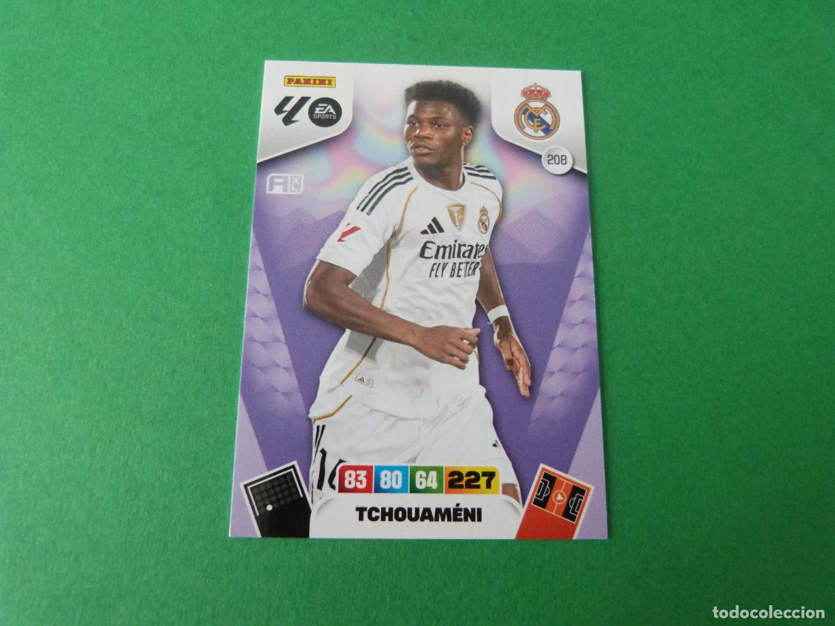 Football Stickers: TRADING CARD FUTBOL TCHOUAMENI REAL MADRID C.F. N&ordm; 208 LIGA ADRENALYN XL 2025-2026/25-26 PANINI
