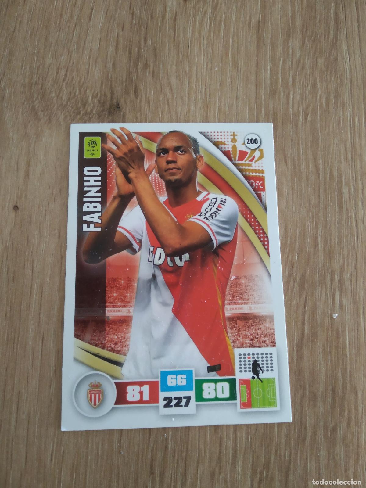 Football Stickers: 200 FABINHO MONACO CROMO FUTBOL PANINI LIGA FRANCIA 2016-2017 FOOT LIGUE 1 ADRENALYN 16-17