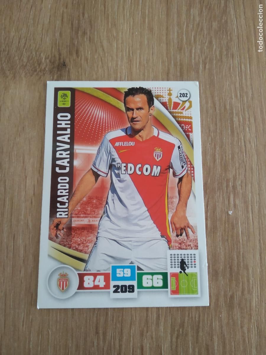 Cromos de F&uacute;tbol: 202 RICARDO CARVALHO MONACO CROMO FUTBOL PANINI LIGA FRANCIA 2016-2017 FOOT LIGUE 1 ADRENALYN 16-17