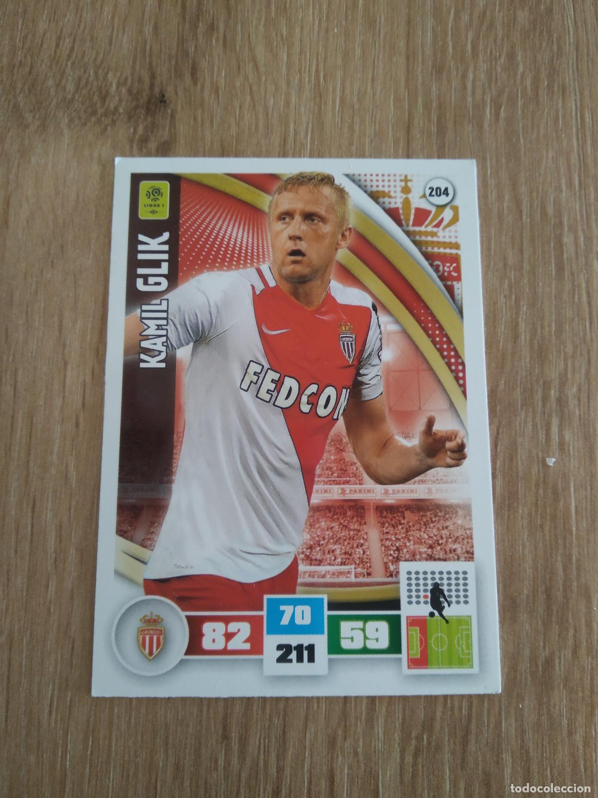 Cromos de F&uacute;tbol: 204 KAMIL GLIK MONACO CROMO FUTBOL PANINI LIGA FRANCIA 2016-2017 FOOT LIGUE 1 ADRENALYN 16-17