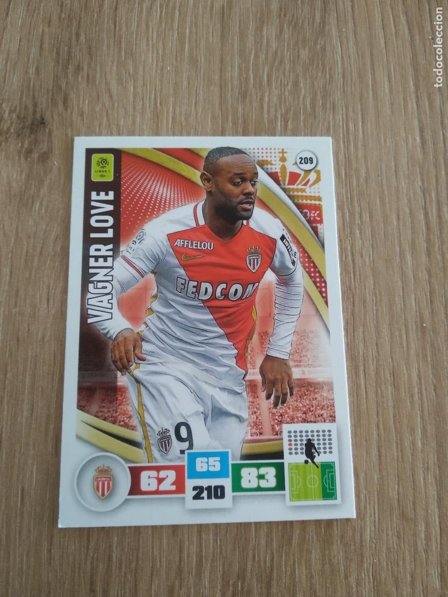 Football Stickers: 209 VAGNER LOVE MONACO CROMO FUTBOL PANINI LIGA FRANCIA 2016-2017 FOOT LIGUE 1 ADRENALYN 16-17