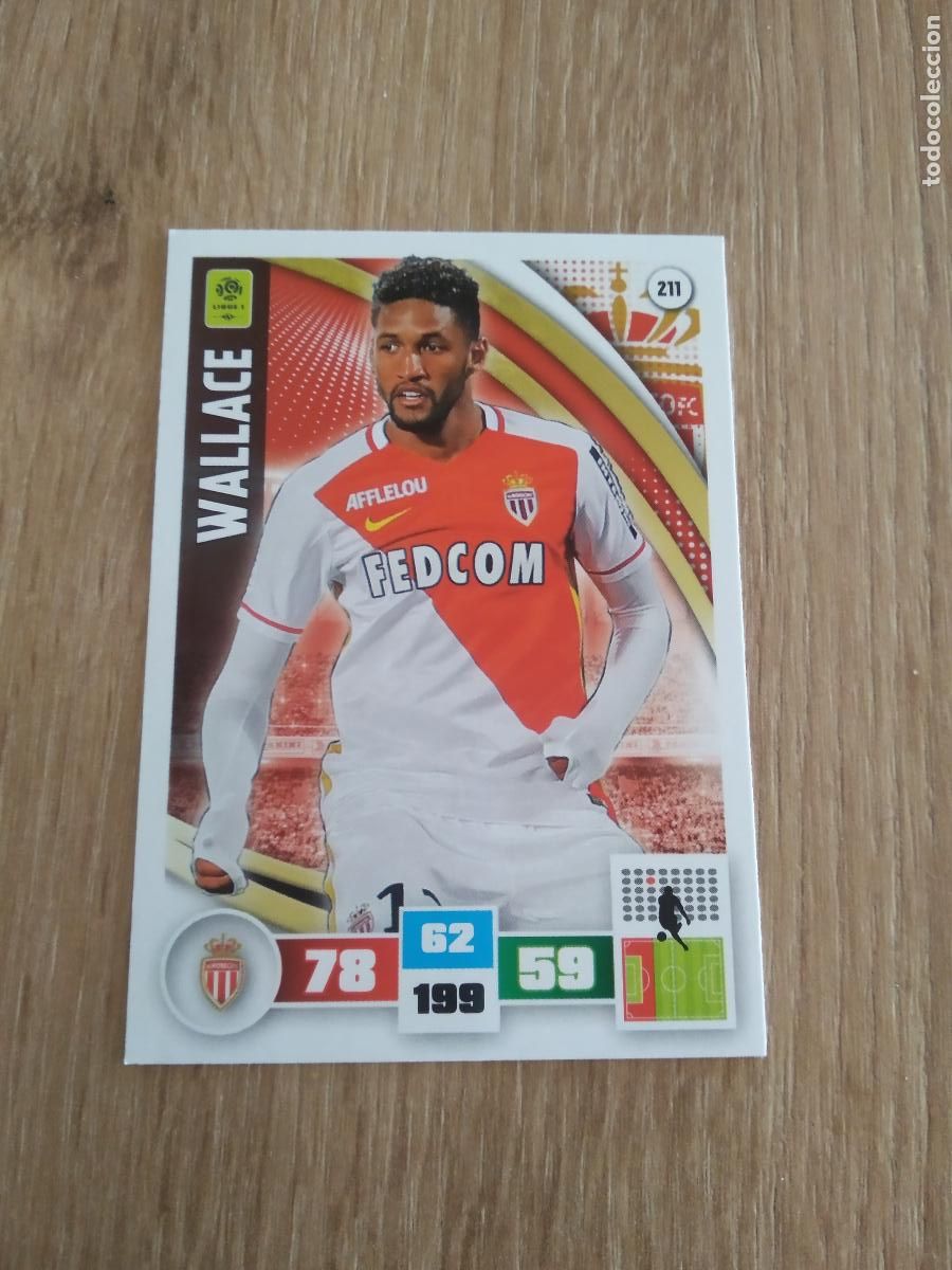 Football Stickers: 211 WALLACE MONACO CROMO FUTBOL PANINI LIGA FRANCIA 2016-2017 FOOT LIGUE 1 ADRENALYN 16-17