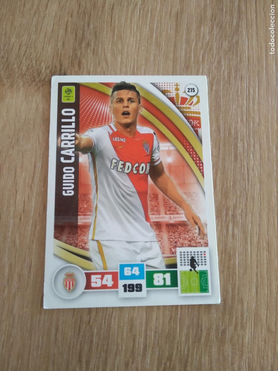 Cromos de F&uacute;tbol: 215 GUIDO CARRILLO MONACO CROMO FUTBOL PANINI LIGA FRANCIA 2016-2017 FOOT LIGUE 1 ADRENALYN 16-17