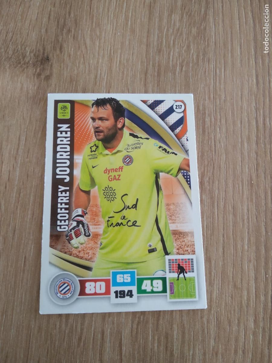 Cromos de F&uacute;tbol: 217 JOURDREN MONTPELLIER CROMO FUTBOL PANINI LIGA FRANCIA 2016-2017 FOOT LIGUE 1 ADRENALYN 16-17