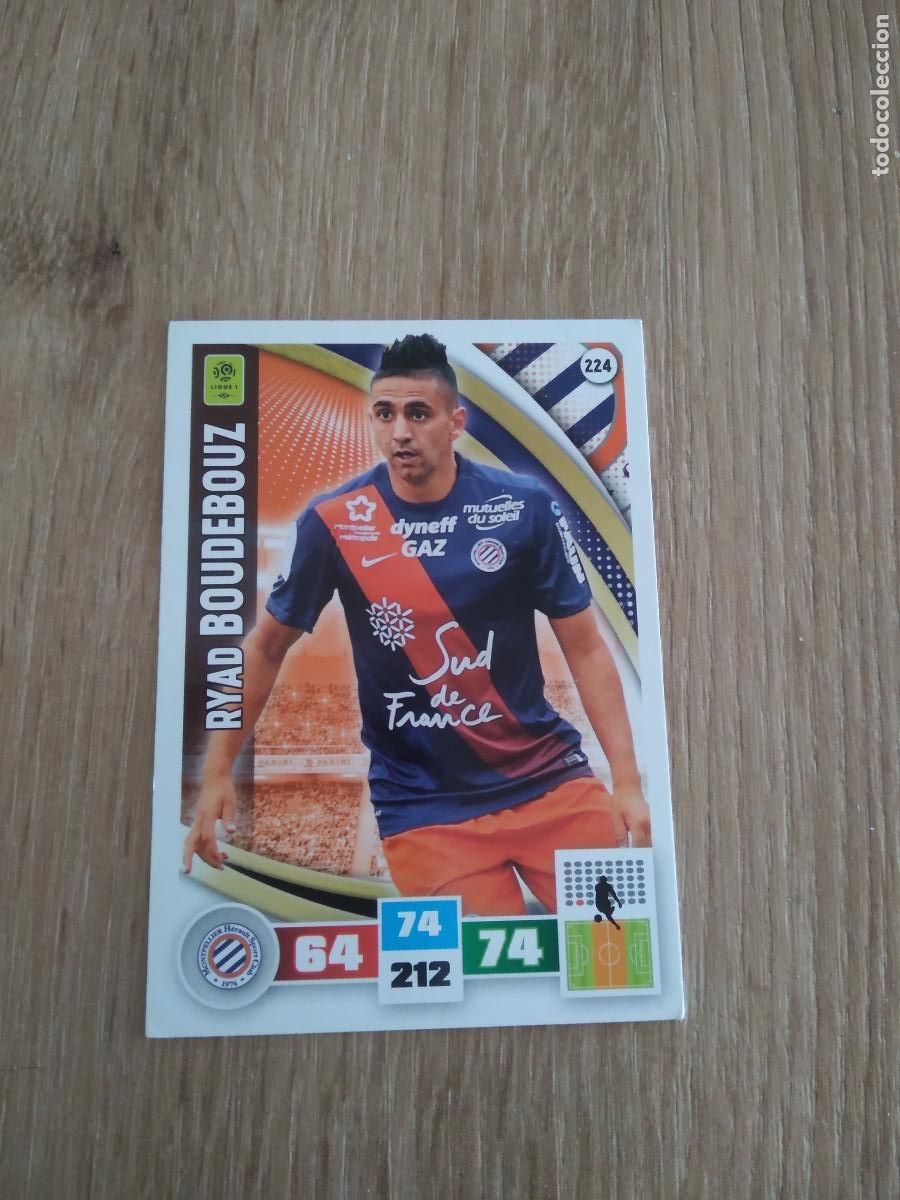 Cromos de F&uacute;tbol: 224 BOUDEBOUZ MONTPELLIER CROMO FUTBOL PANINI LIGA FRANCIA 2016-2017 FOOT LIGUE 1 ADRENALYN 16-17