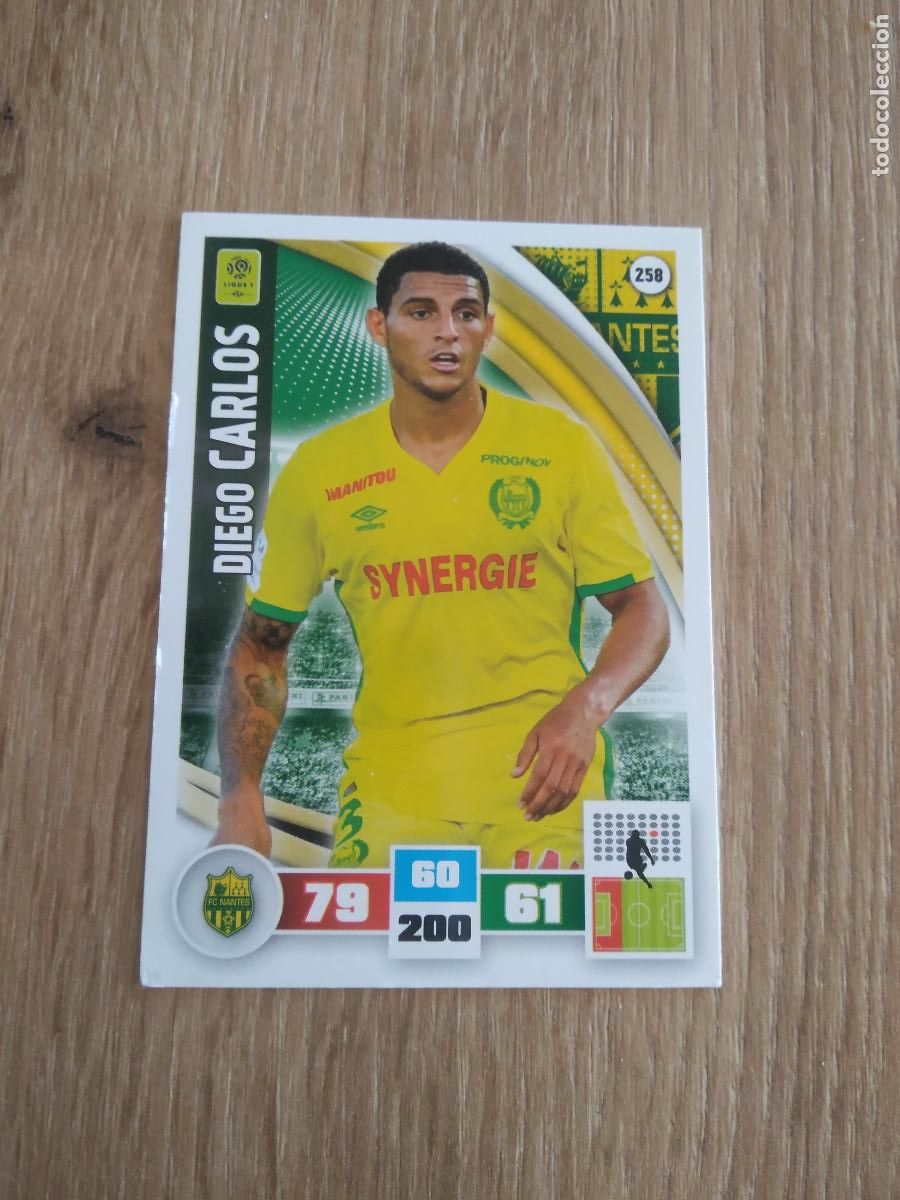 Cromos de F&uacute;tbol: 258 DIEGO CARLOS NANTES CROMO FUTBOL PANINI LIGA FRANCIA 2016-2017 FOOT LIGUE 1 ADRENALYN 16-17