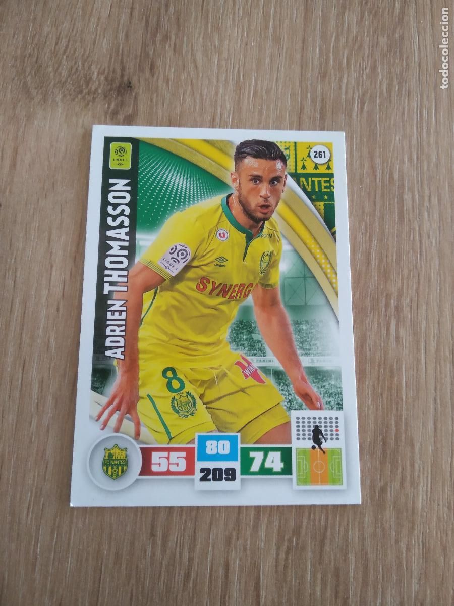 Cromos de F&uacute;tbol: 261 ADRIEN THOMASSON NANTES CROMO FUTBOL PANINI LIGA FRANCIA 2016-2017 FOOT LIGUE 1 ADRENALYN 16-17