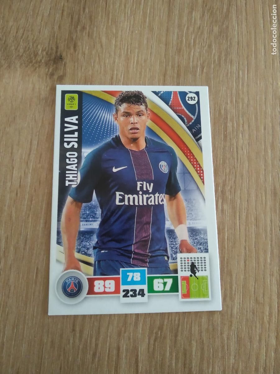 Fu&szlig;ball-Sticker: 292 THIAGO SILVA PSG CROMO FUTBOL PANINI LIGA FRANCIA 2016-2017 FOOT LIGUE 1 ADRENALYN 16-17