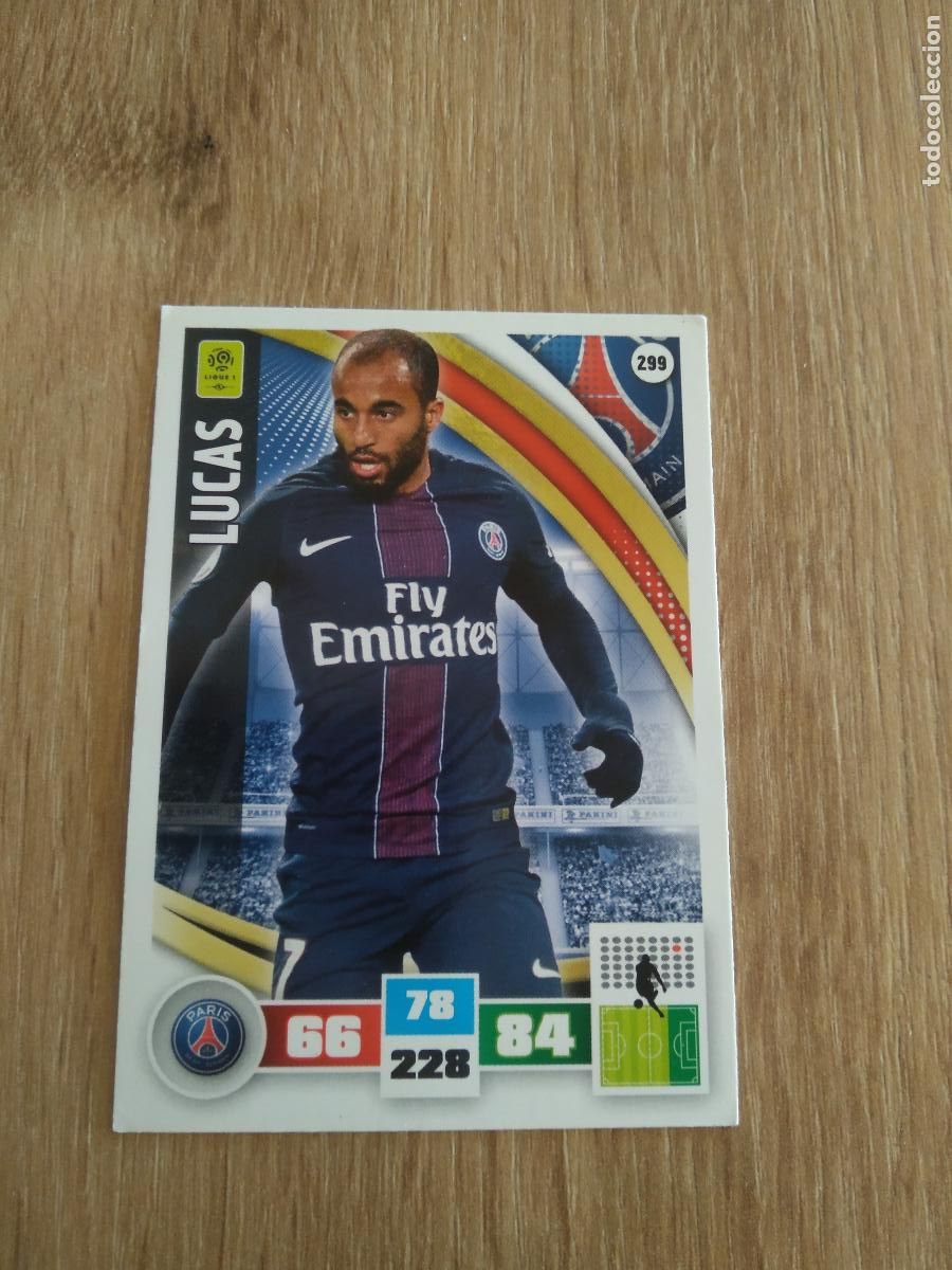 Football Stickers: 299 LUCAS MOURA PSG CROMO FUTBOL PANINI LIGA FRANCIA 2016-2017 FOOT LIGUE 1 ADRENALYN 16-17