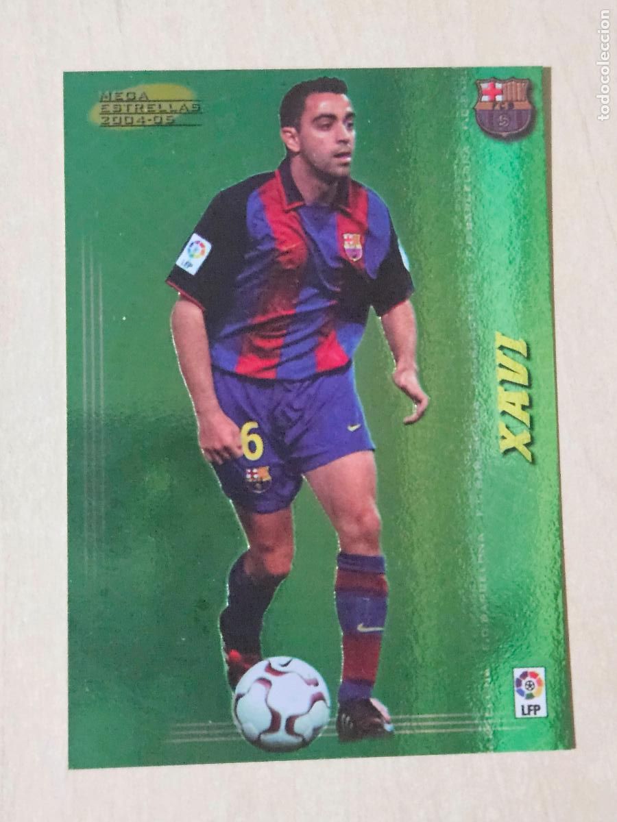 Figurine di Calcio: CROMO N&ordm; 379 XAVI - MEGACRACKS 2004 05 - MEGA ESTRELLAS