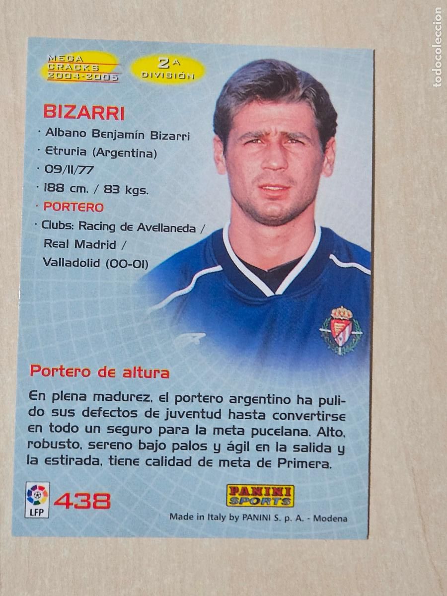 Cromos de F&uacute;tbol: CROMO N&ordm; 438 BIZARRI - MEGACRACKS 2004 05 - REAL VALLADOLID