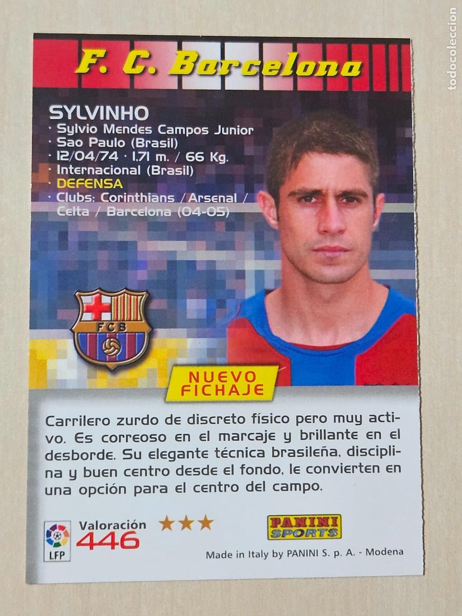 Cromos de F&uacute;tbol: CROMO N&ordm; 446 SYLVINHO - MEGACRACKS 2004 05 - NUEVO FICHAJE