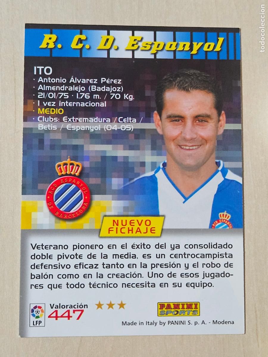 Cromos de F&uacute;tbol: CROMO N&ordm; 447 ITO - MEGACRACKS 2004 05 - NUEVO FICHAJE