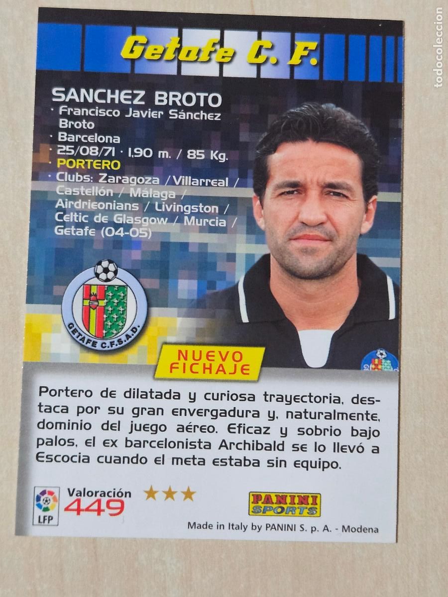 Cromos de F&uacute;tbol: CROMO N&ordm; 449 SANCHEZ BROTO - MEGACRACKS 2004 05 - NUEVO FICHAJE