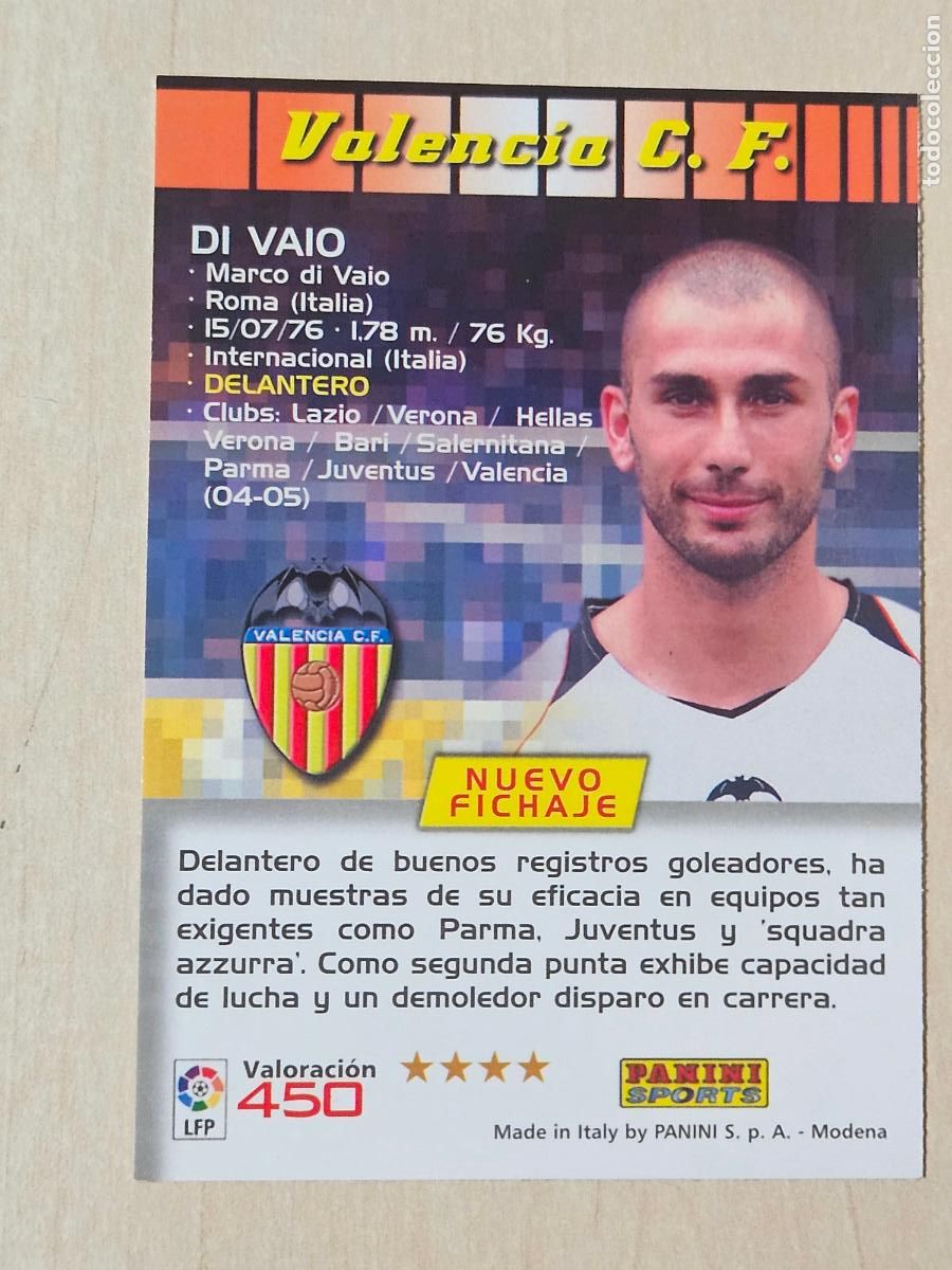 Cromos de F&uacute;tbol: CROMO N&ordm; 450 DI VAIO - MEGACRACKS 2004 05 - NUEVO FICHAJE
