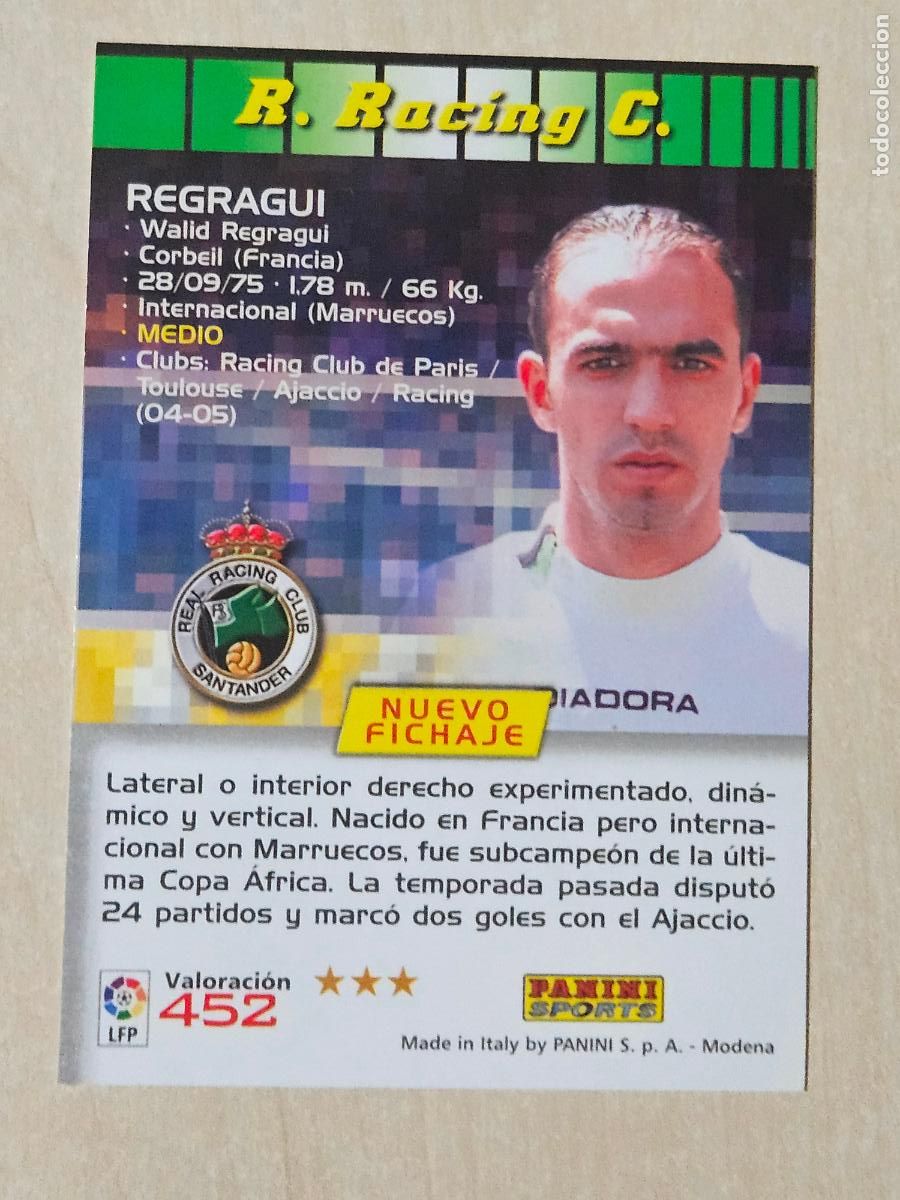 Cromos de F&uacute;tbol: CROMO N&ordm; 452 REGRAGUI - MEGACRACKS 2004 05 - NUEVO FICHAJE