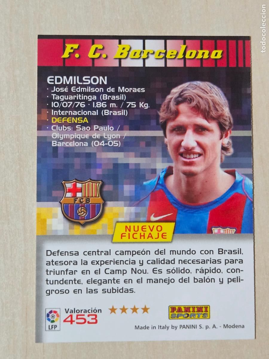 Cromos de F&uacute;tbol: CROMO N&ordm; 453 EDMILSON - MEGACRACKS 2004 05 - NUEVO FICHAJE
