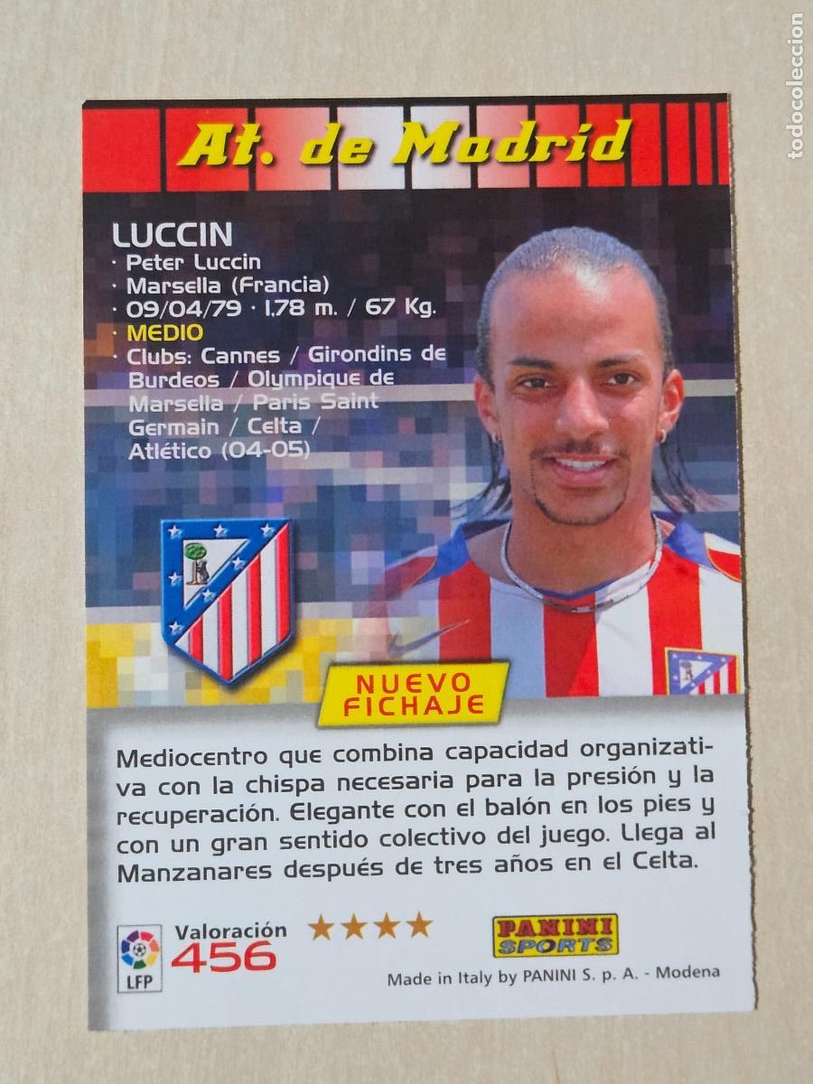 Cromos de F&uacute;tbol: CROMO N&ordm; 456 LUCCIN - MEGACRACKS 2004 05 - NUEVO FICHAJE