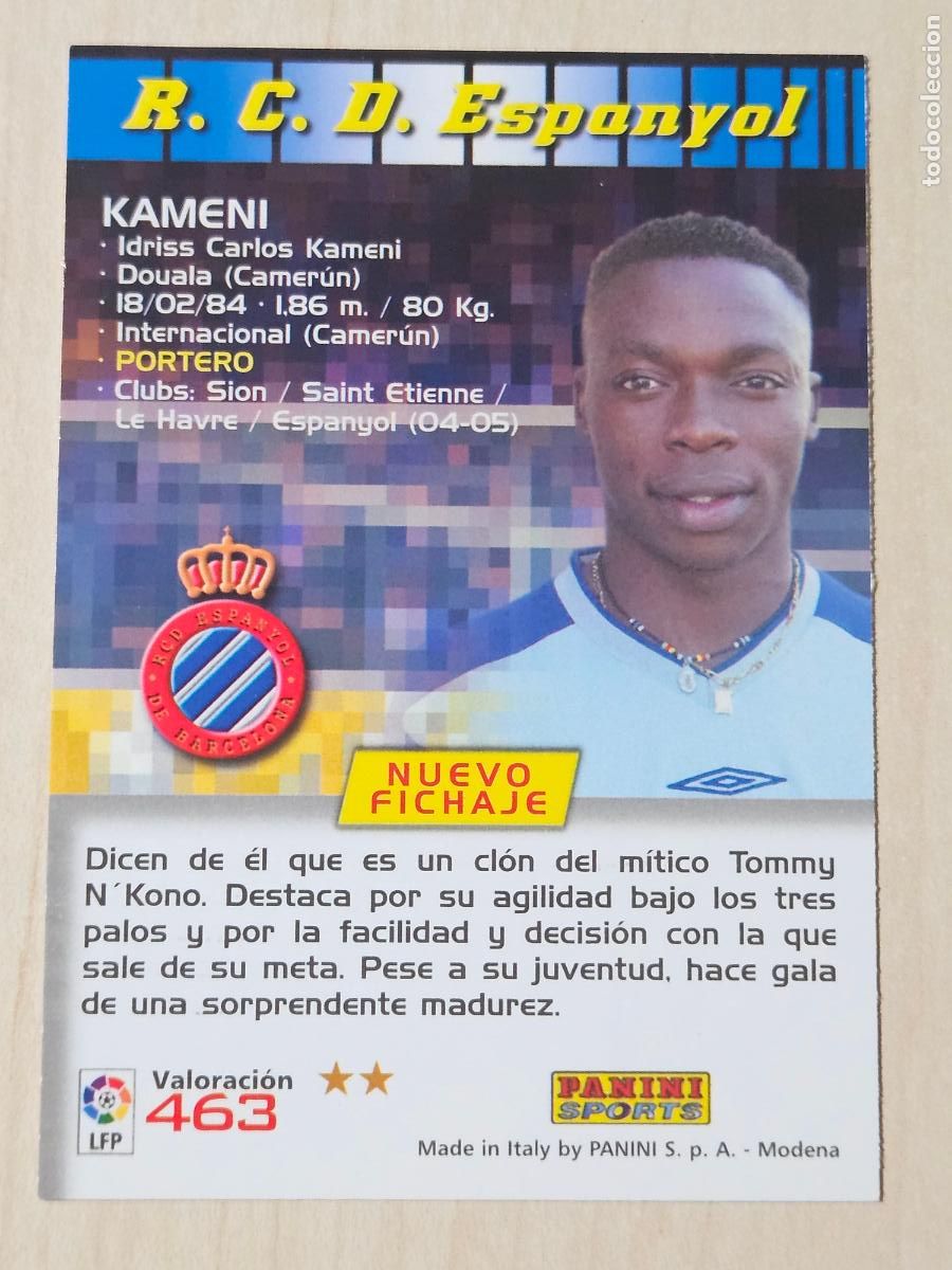 Cromos de F&uacute;tbol: CROMO N&ordm; 463 KAMENI - MEGACRACKS 2004 05 - NUEVO FICHAJE