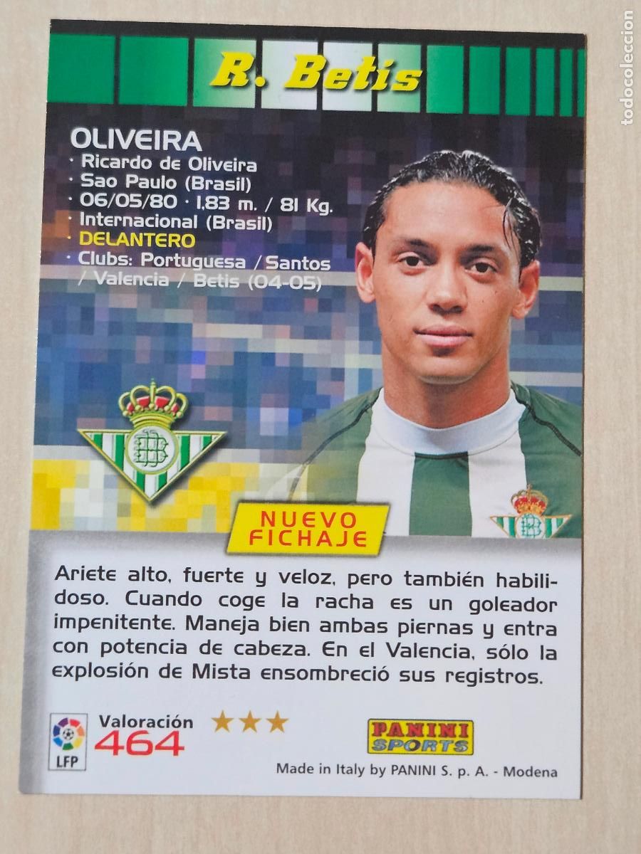 Cartes &agrave; collectionner de Football: CROMO N&ordm; 464 OLIVEIRA - MEGACRACKS 2004 05 - NUEVO FICHAJE