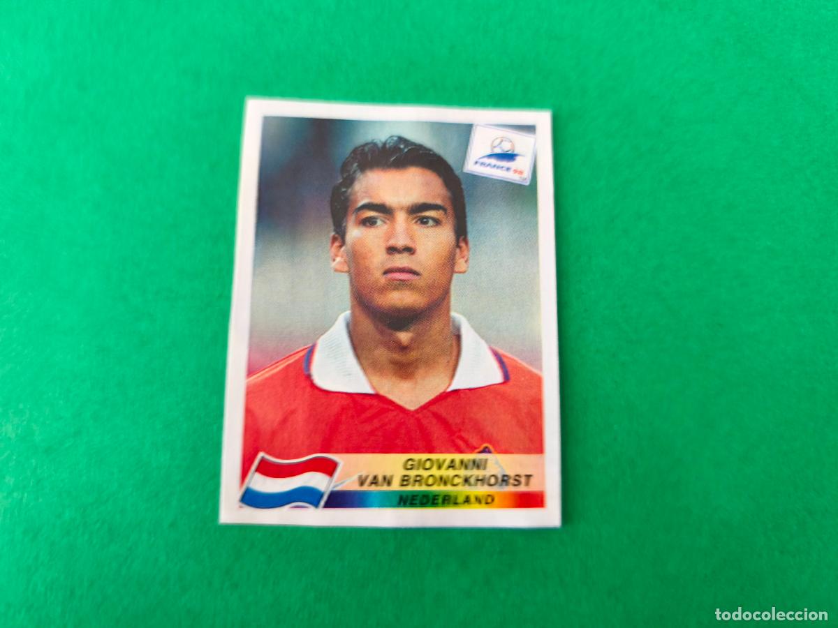 Fu&szlig;ball-Sticker: CROMO FUTBOL GIO VAN BRONCKHORST HOLANDA RECORTADO N&ordm; 312 MUNDIAL FRANCIA 98 1998 PANINI