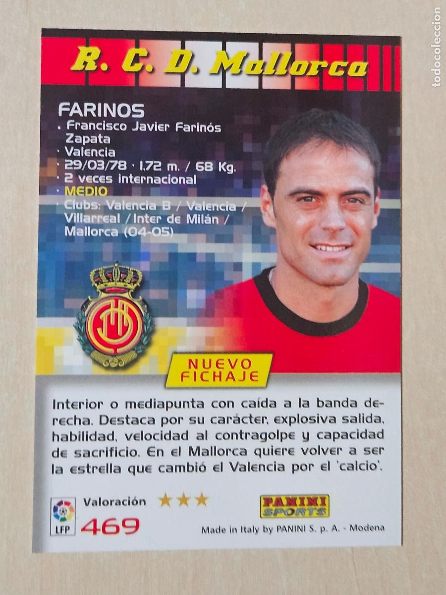 Fu&szlig;ball-Sticker: CROMO N&ordm; 469 FARINOS - MEGACRACKS 2004 05 - NUEVO FICHAJE