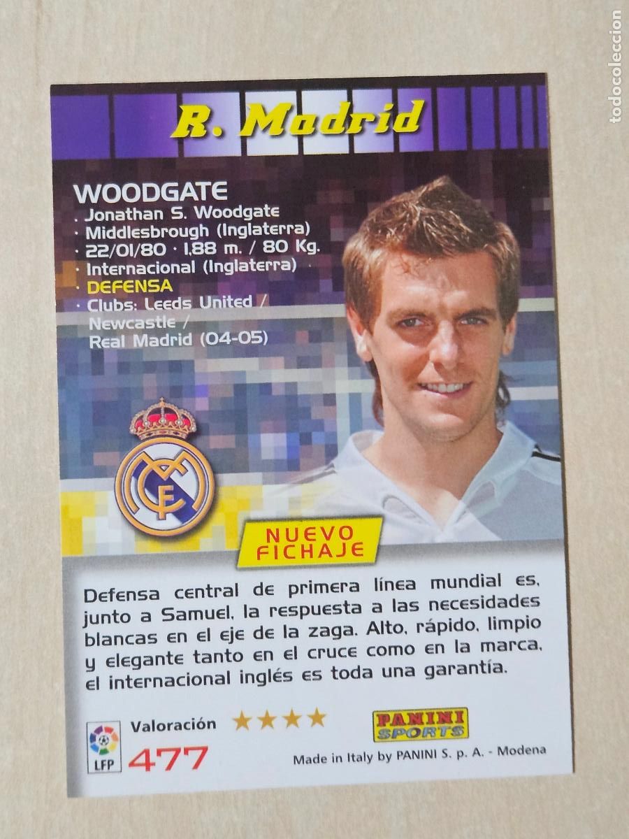 Football Stickers: CROMO N&ordm; 477 WOODGATE - MEGACRACKS 2004 05 - NUEVO FICHAJE