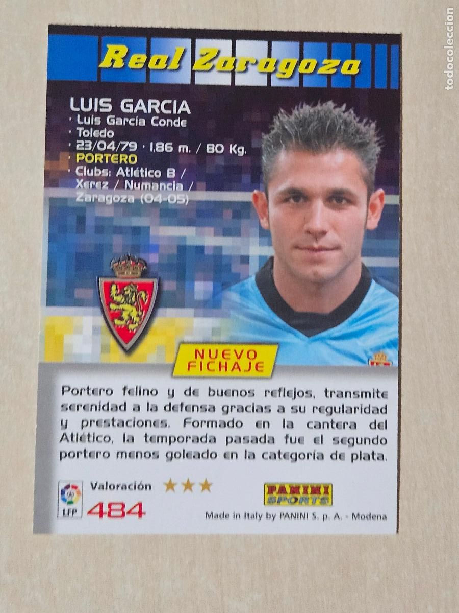 Football Stickers: CROMO N&ordm; 484 LUIS GARCIA - MEGACRACKS 2004 05 - NUEVO FICHAJE